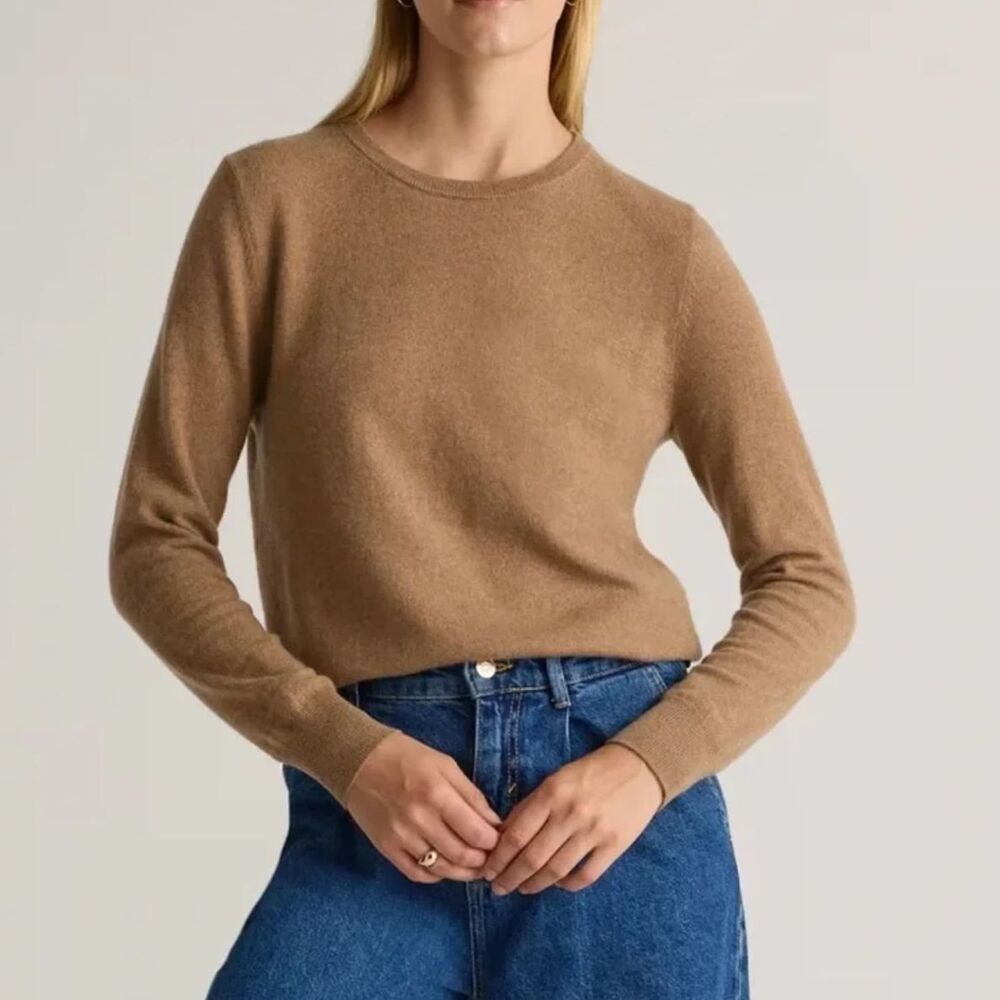Quince 100% Cashmere Crewneck Sweater Women's Brown Size L